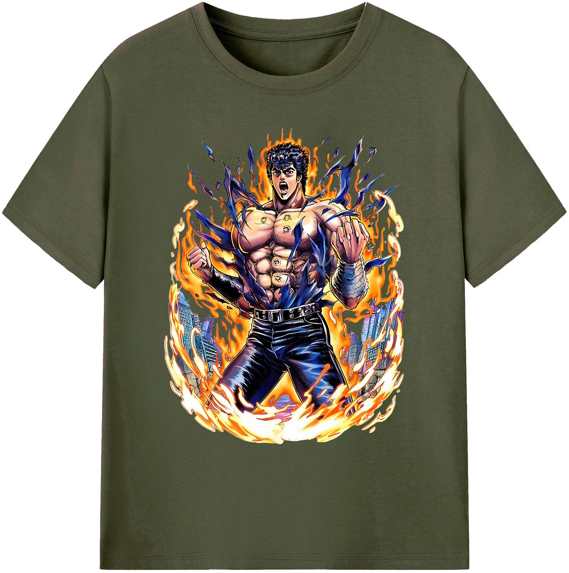 （画像用） 北斗の拳 Fist of the North Star 綿100％ メンズ半袖Tシャツ｜肌触りやわらか＆通気性